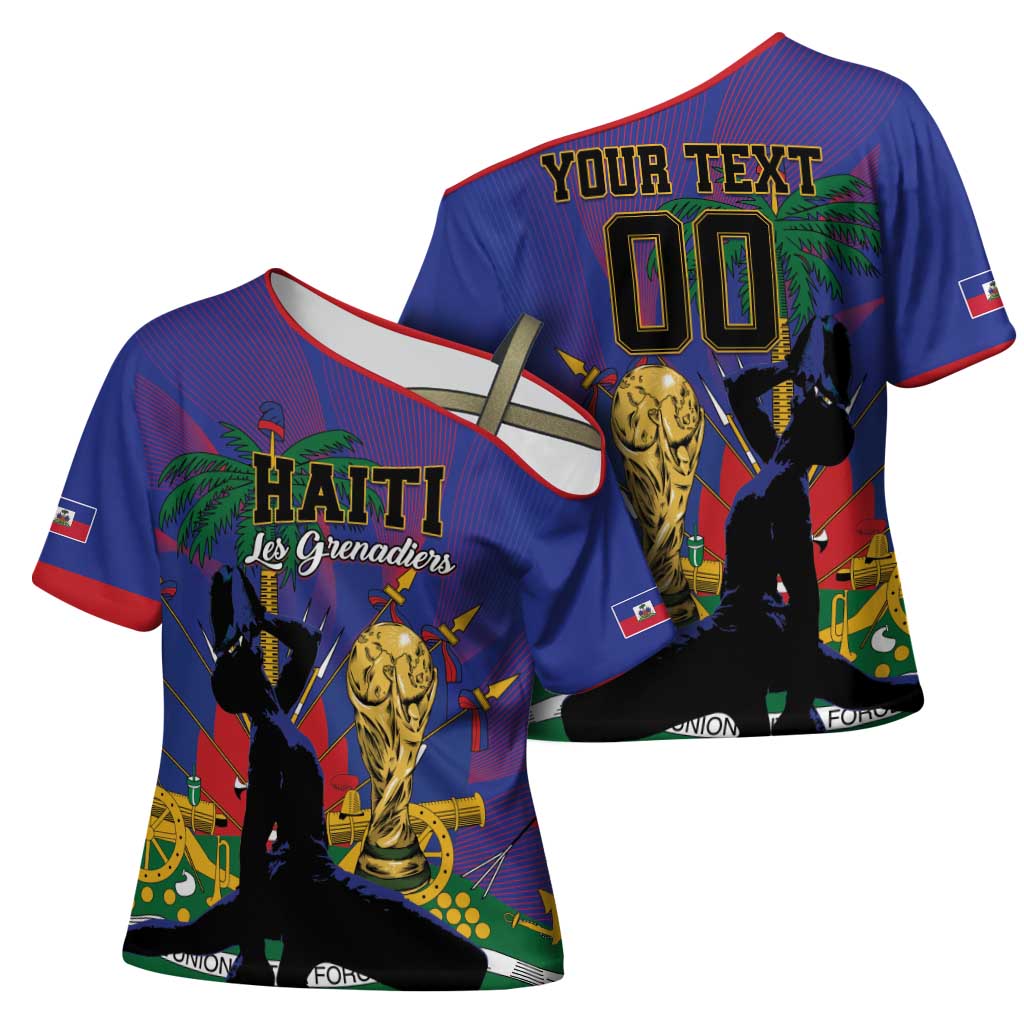Custom Haiti World Football 2026 Cross Shoulder Shirt Go Les Grenadiers - Wonder Print Shop