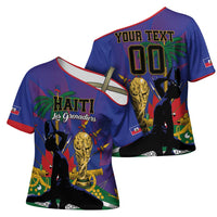 Custom Haiti World Football 2026 Cross Shoulder Shirt Go Les Grenadiers - Wonder Print Shop