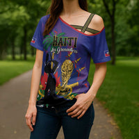 Custom Haiti World Football 2026 Cross Shoulder Shirt Go Les Grenadiers - Wonder Print Shop