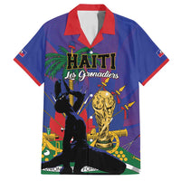 Custom Haiti World Football 2026 Family Matching Long Sleeve Bodycon Dress and Hawaiian Shirt Go Les Grenadiers - Wonder Print Shop