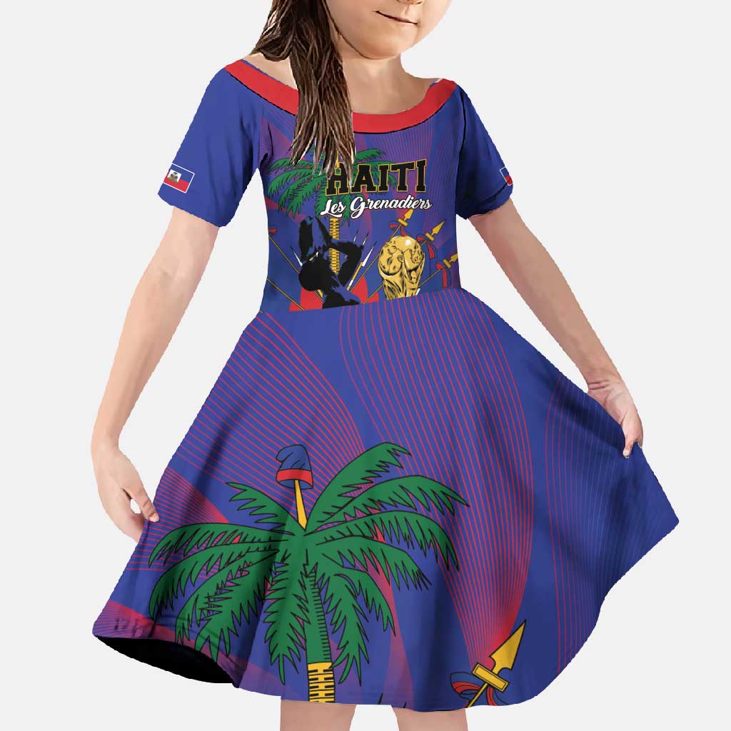 Custom Haiti World Football 2026 Family Matching Mermaid Dress and Hawaiian Shirt Go Les Grenadiers - Wonder Print Shop