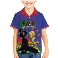 Custom Haiti World Football 2026 Family Matching Mermaid Dress and Hawaiian Shirt Go Les Grenadiers - Wonder Print Shop