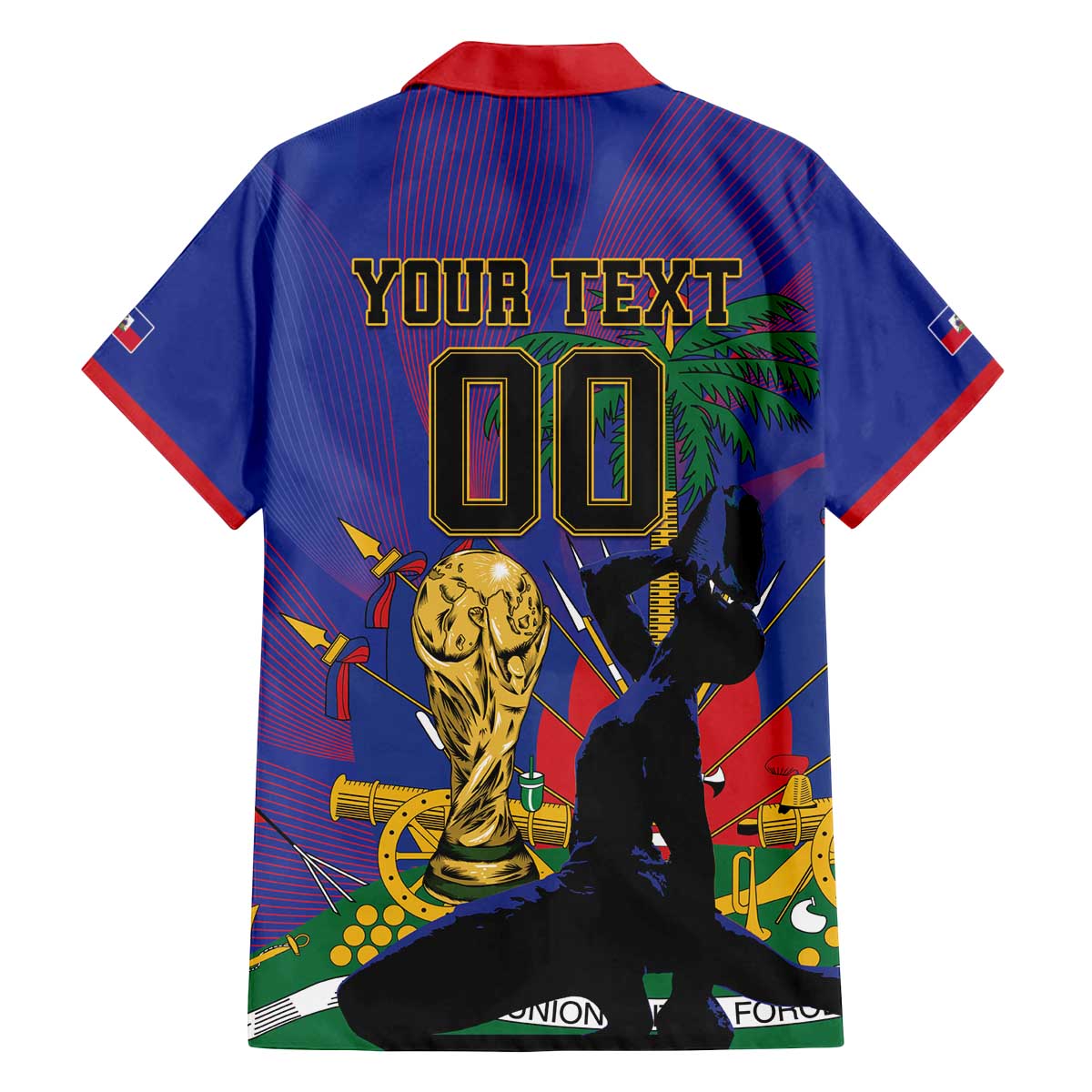 Custom Haiti World Football 2026 Family Matching Off The Shoulder Long Sleeve Dress and Hawaiian Shirt Go Les Grenadiers - Wonder Print Shop