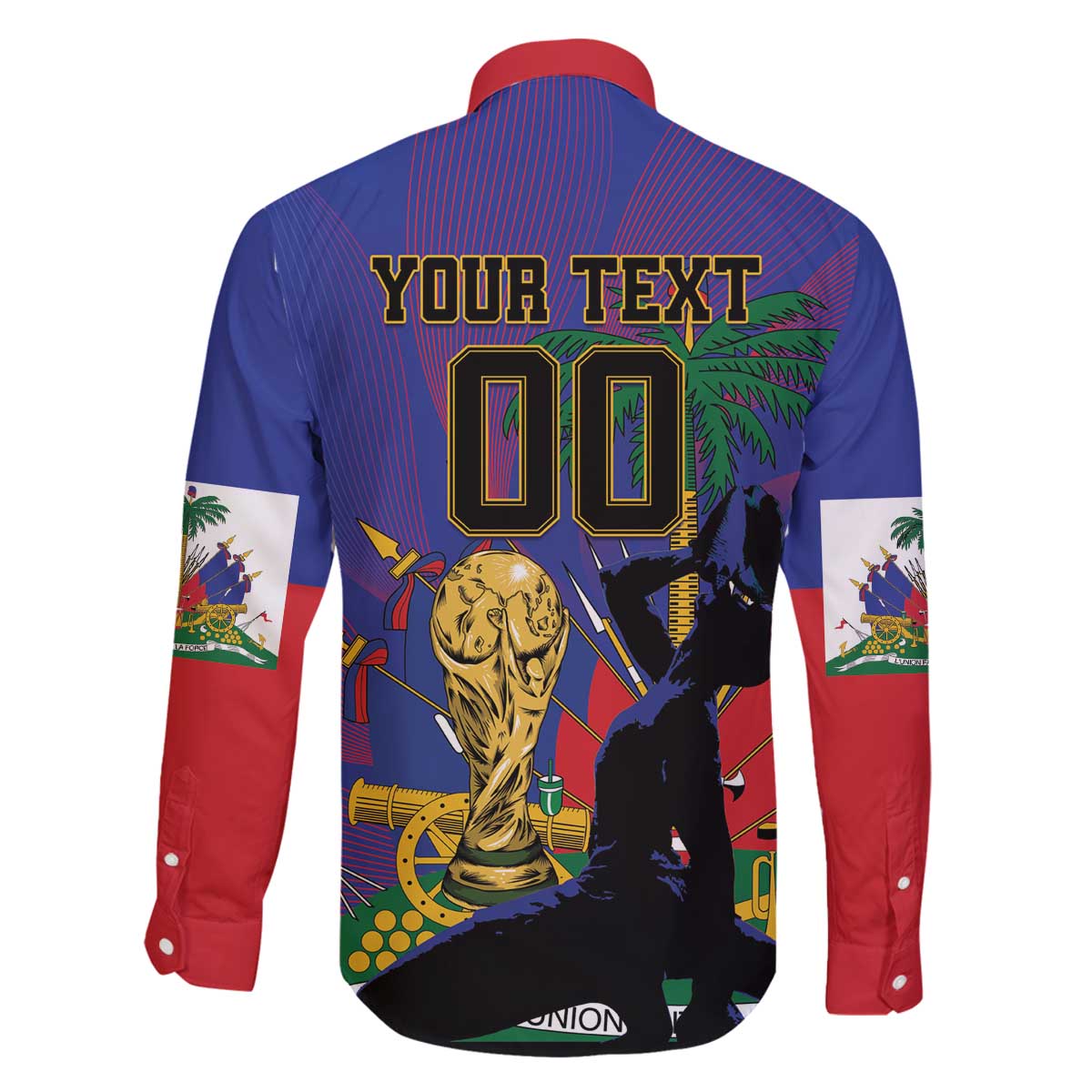 Custom Haiti World Football 2026 Family Matching Off The Shoulder Long Sleeve Dress and Hawaiian Shirt Go Les Grenadiers - Wonder Print Shop