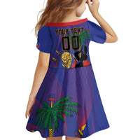 Custom Haiti World Football 2026 Family Matching Off Shoulder Short Dress and Hawaiian Shirt Go Les Grenadiers - Wonder Print Shop