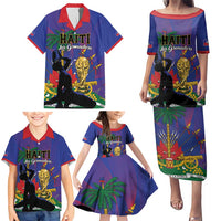 Custom Haiti World Football 2026 Family Matching Puletasi and Hawaiian Shirt Go Les Grenadiers - Wonder Print Shop