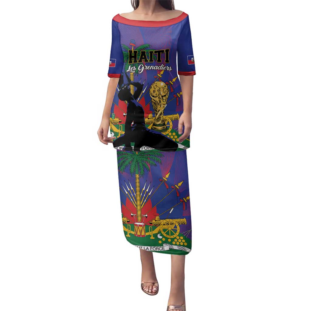 Custom Haiti World Football 2026 Family Matching Puletasi and Hawaiian Shirt Go Les Grenadiers - Wonder Print Shop