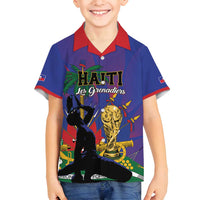 Custom Haiti World Football 2026 Family Matching Tank Maxi Dress and Hawaiian Shirt Go Les Grenadiers - Wonder Print Shop