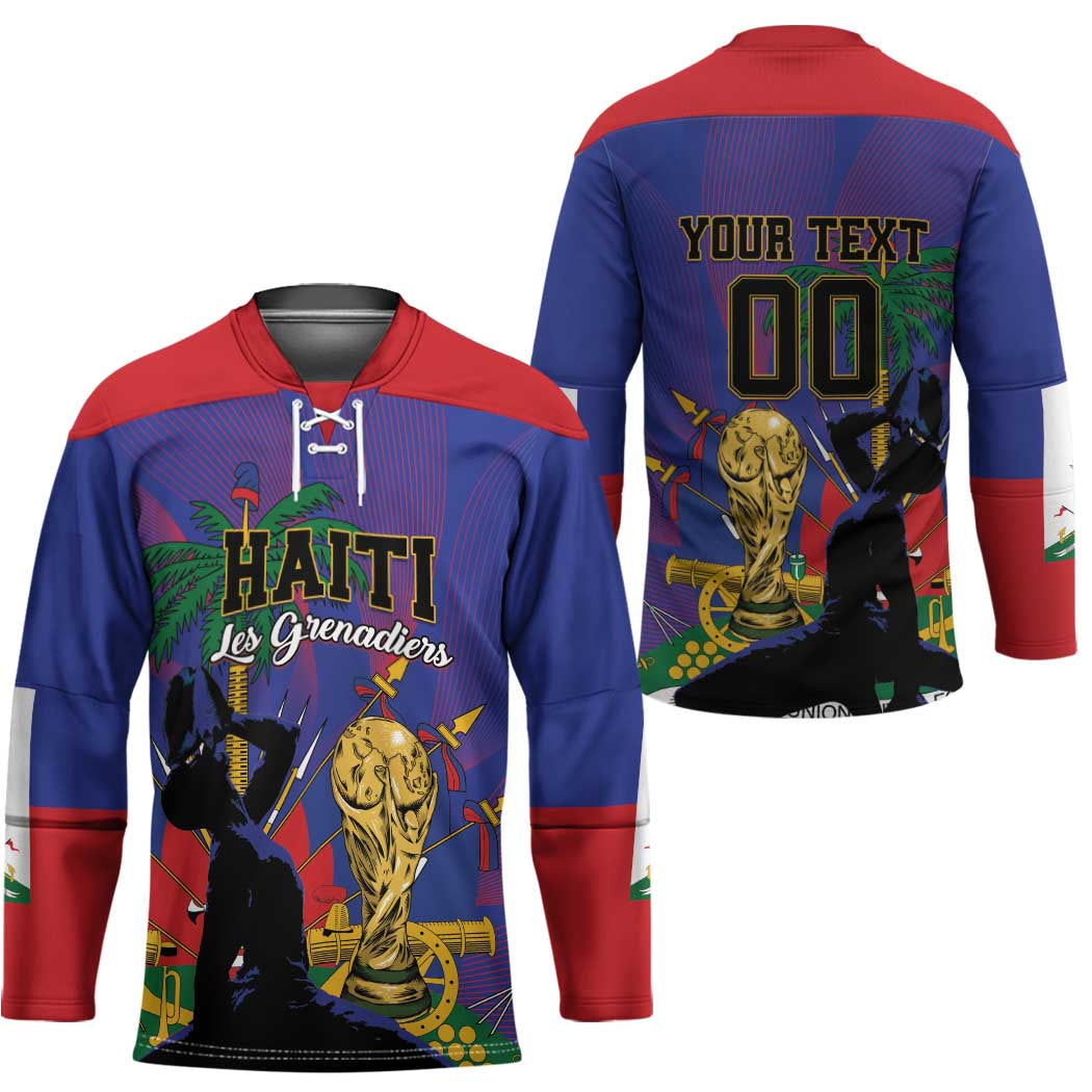 Custom Haiti World Football 2026 Hockey Jersey Go Les Grenadiers - Wonder Print Shop