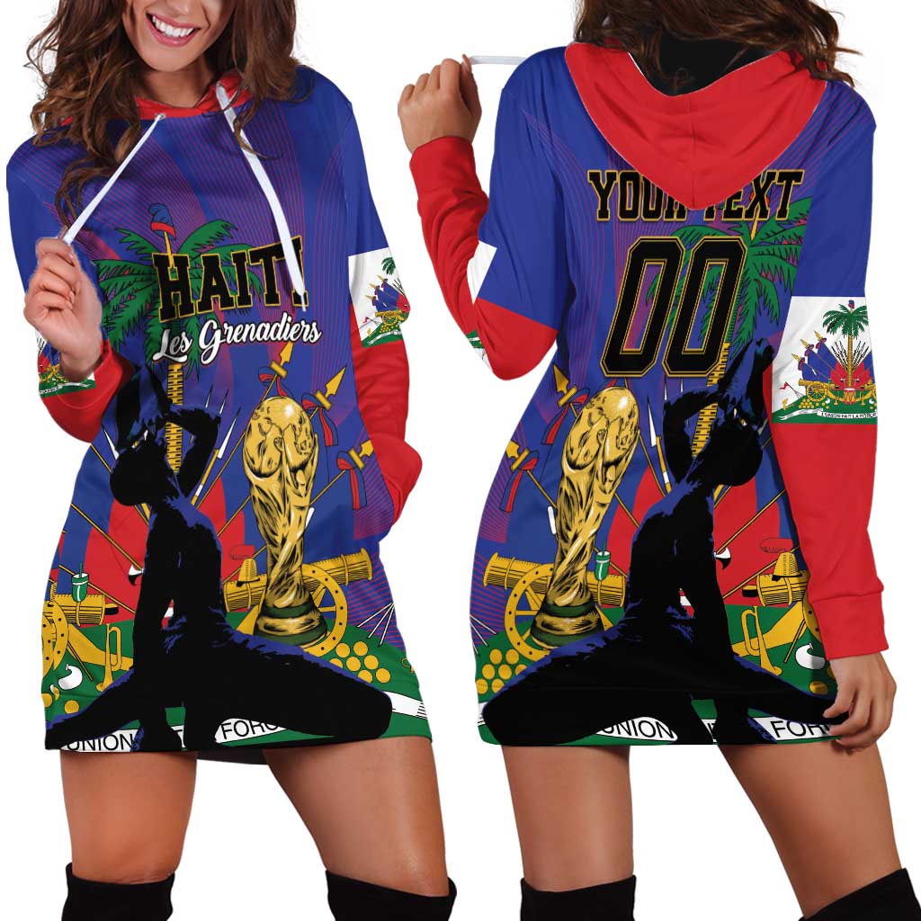 Custom Haiti World Football 2026 Hoodie Dress Go Les Grenadiers - Wonder Print Shop