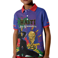 Custom Haiti World Football 2026 Kid Polo Shirt Go Les Grenadiers - Wonder Print Shop