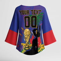 Custom Haiti World Football 2026 Kimono Sleeve Blouse Go Les Grenadiers - Wonder Print Shop