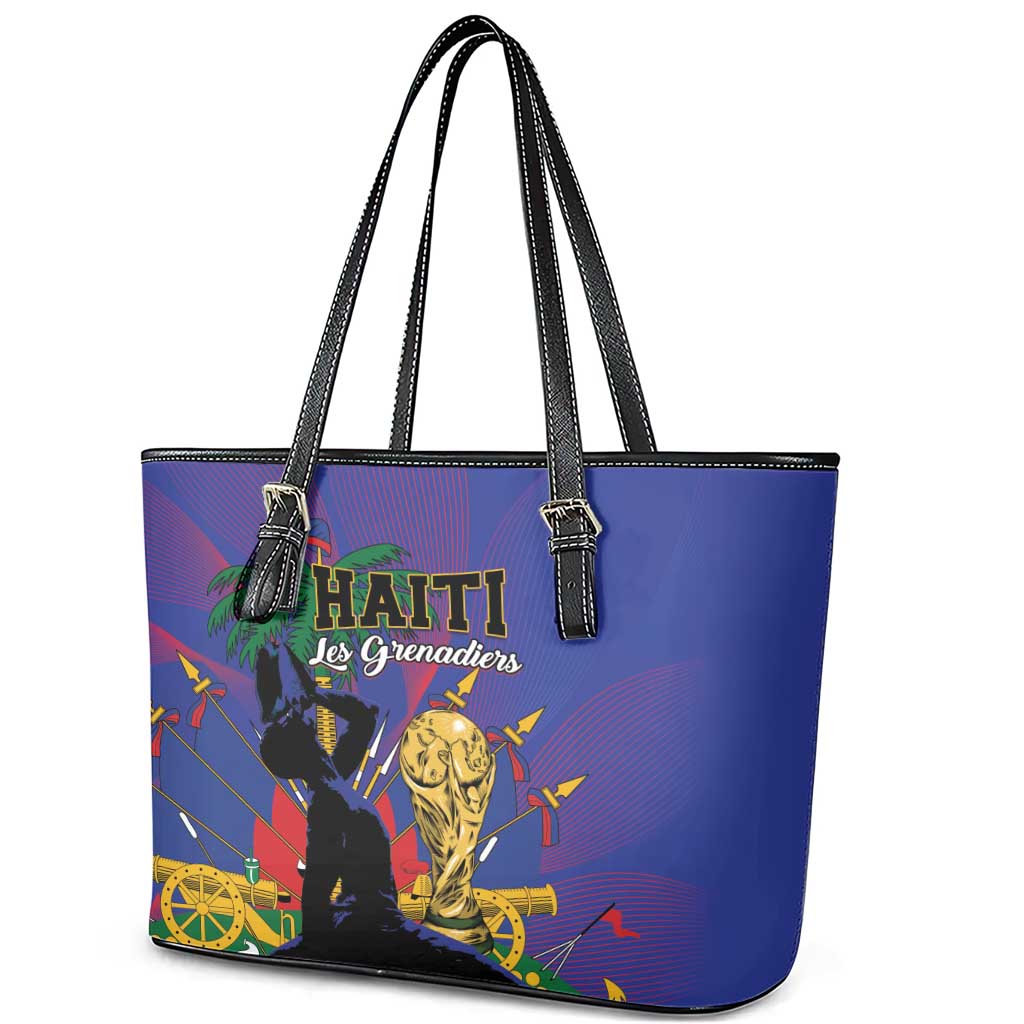 Haiti World Football 2026 Leather Tote Bag Go Les Grenadiers - Wonder Print Shop
