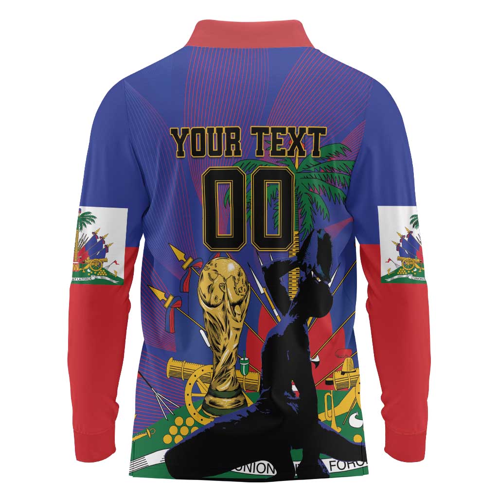 Custom Haiti World Football 2026 Long Sleeve Polo Shirt Go Les Grenadiers - Wonder Print Shop