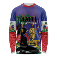 Custom Haiti World Football 2026 Long Sleeve Shirt Go Les Grenadiers - Wonder Print Shop