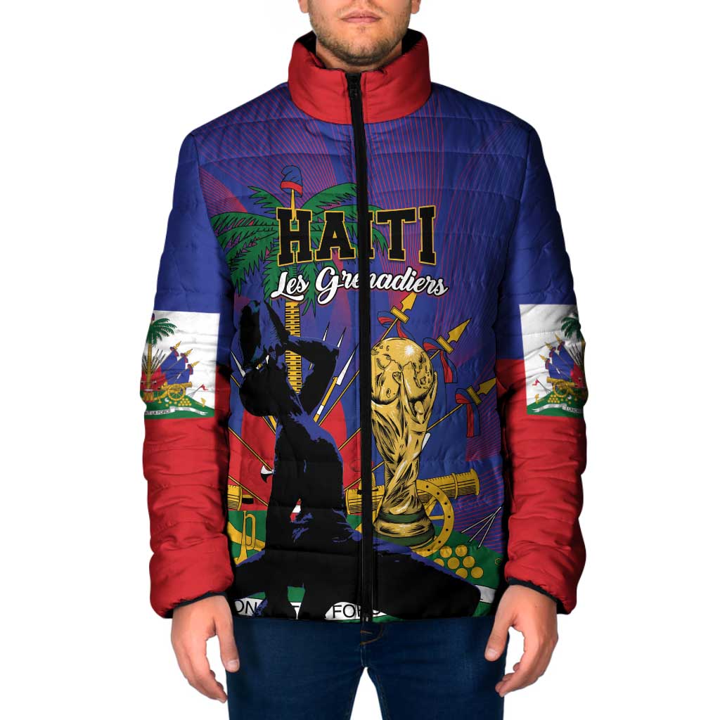 Custom Haiti World Football 2026 Padded Jacket Go Les Grenadiers - Wonder Print Shop