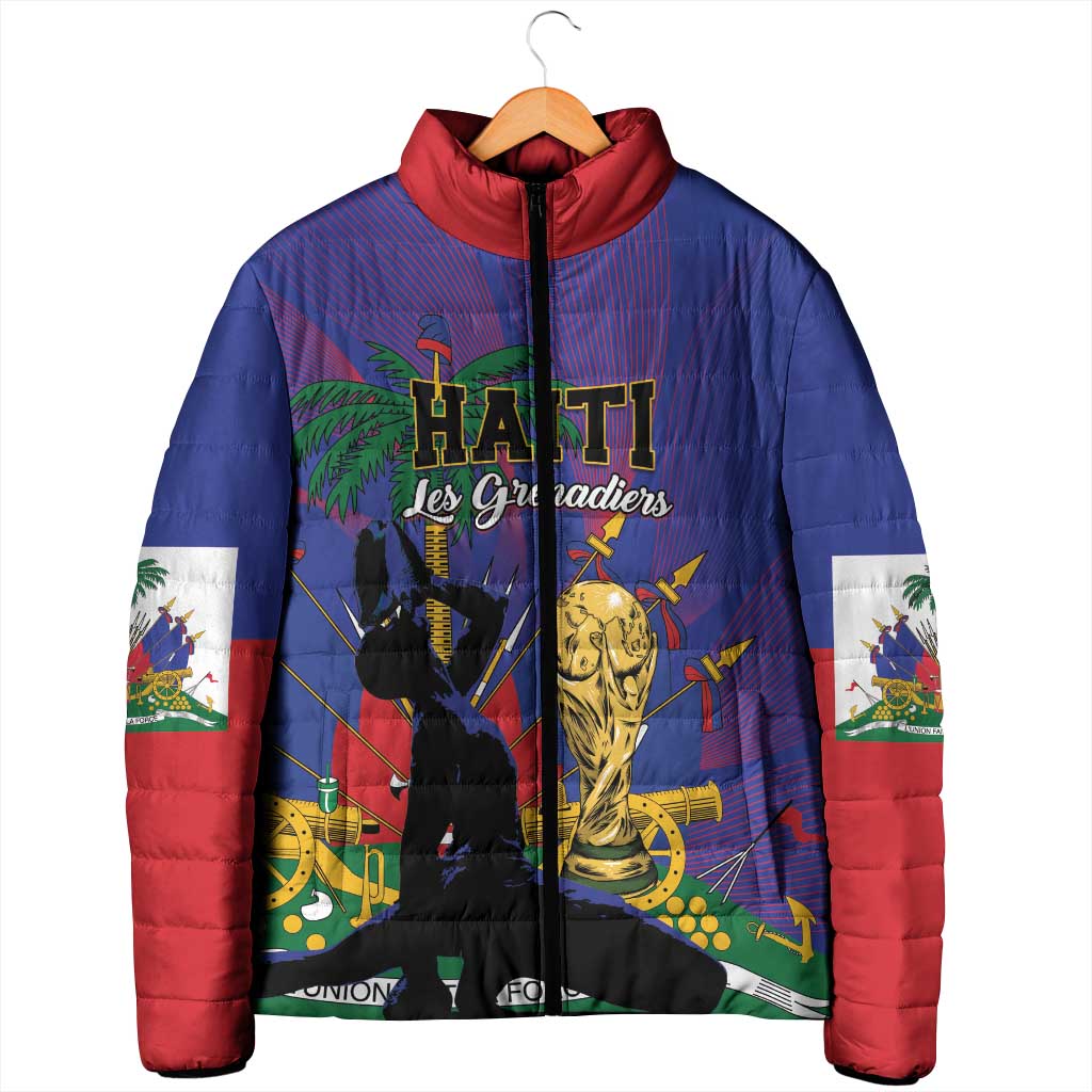 Custom Haiti World Football 2026 Padded Jacket Go Les Grenadiers - Wonder Print Shop