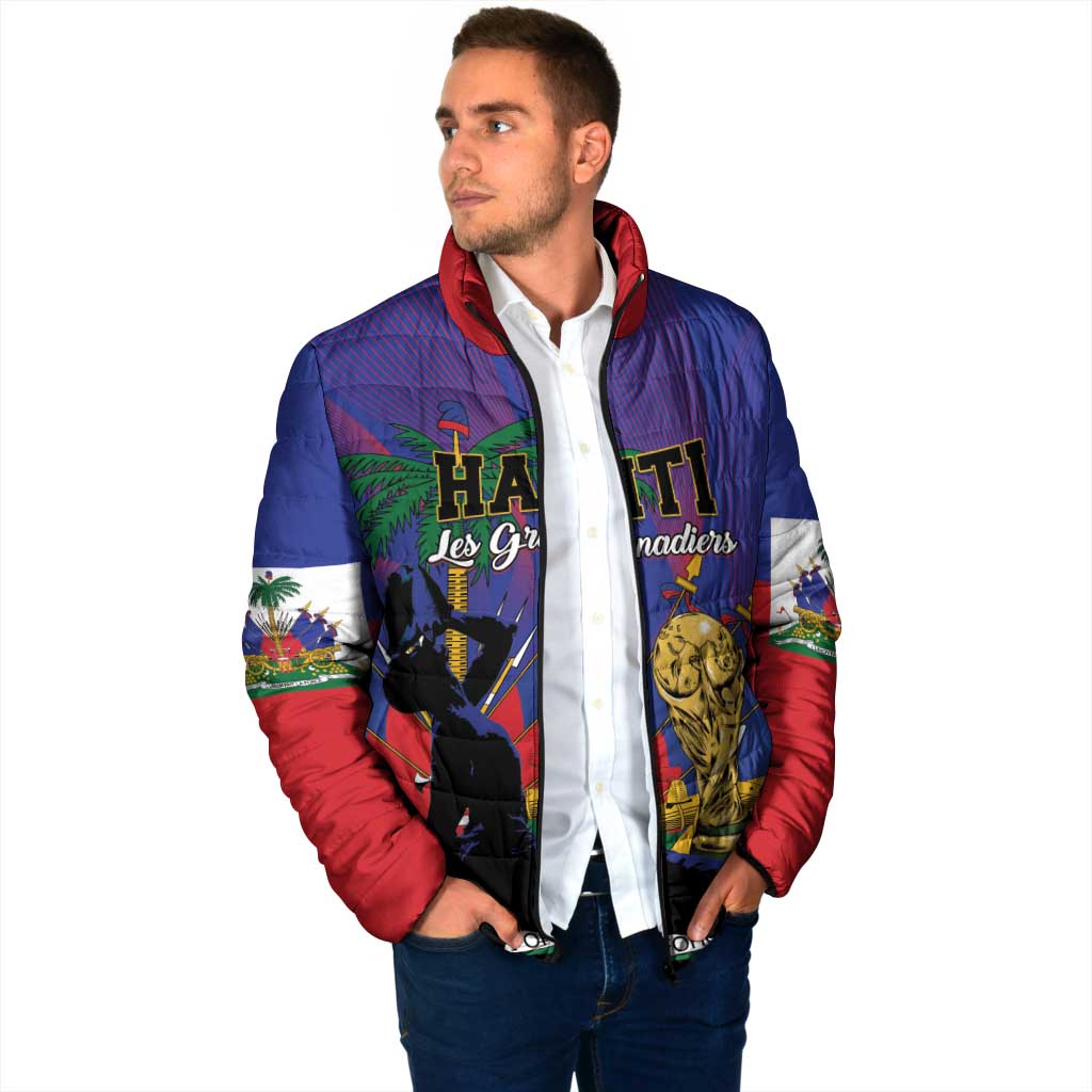 Custom Haiti World Football 2026 Padded Jacket Go Les Grenadiers - Wonder Print Shop