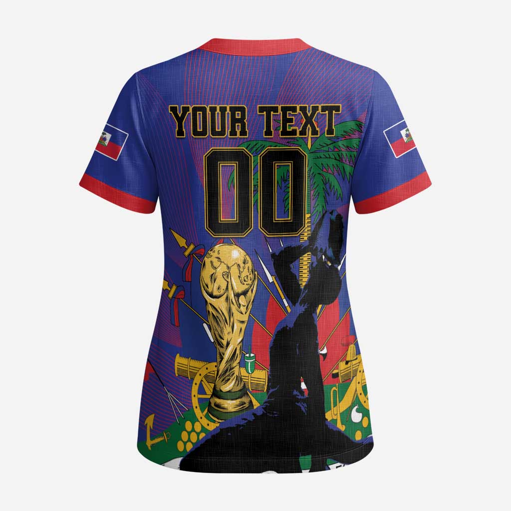 Custom Haiti World Football 2026 Scrub Top Go Les Grenadiers - Wonder Print Shop