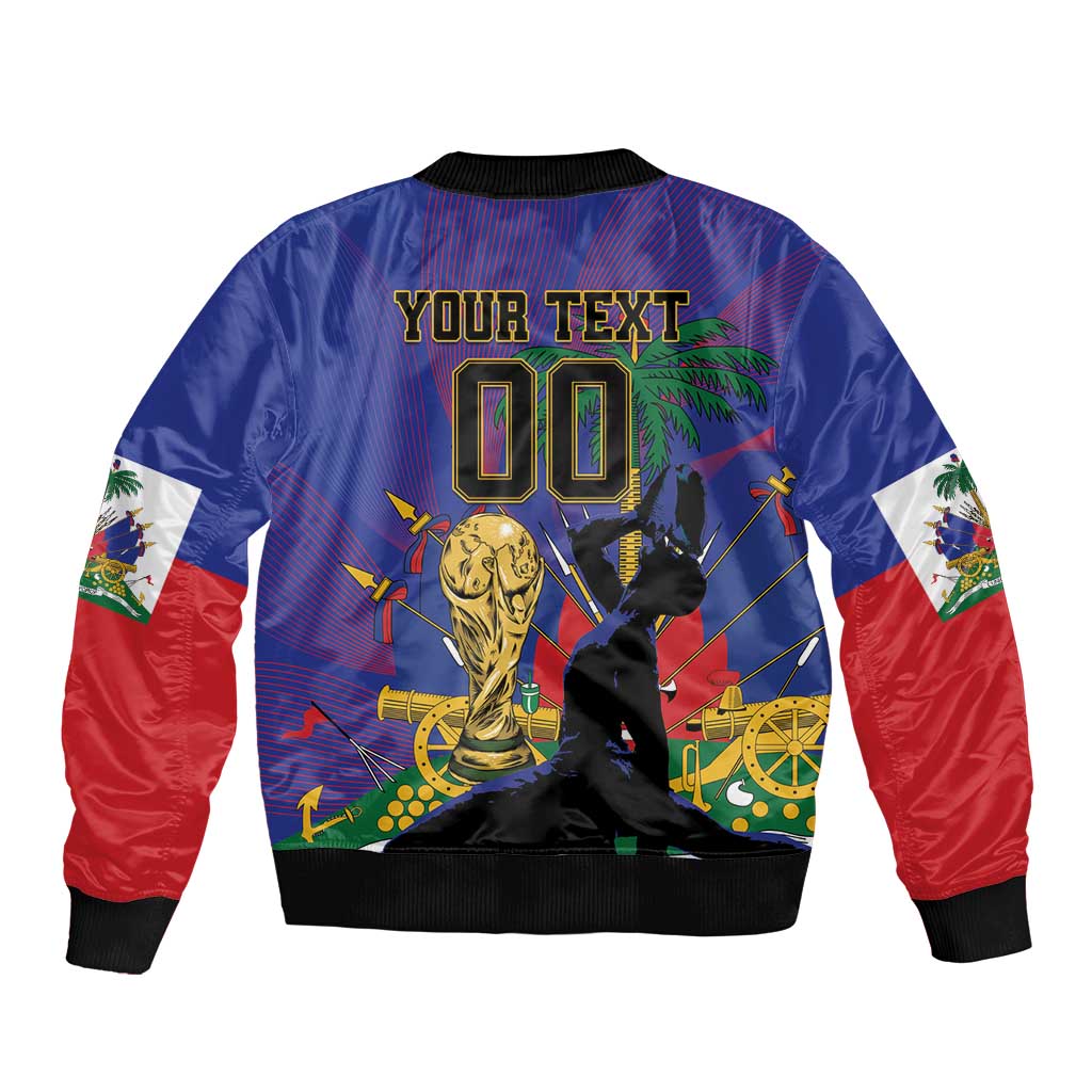Custom Haiti World Football 2026 Sleeve Zip Bomber Jacket Go Les Grenadiers - Wonder Print Shop