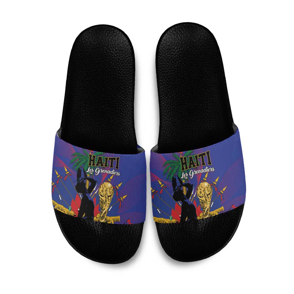 Haiti World Football 2026 Slide Sandals Go Les Grenadiers - Wonder Print Shop