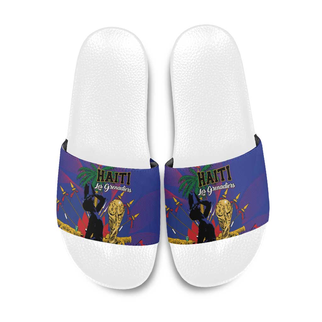 Haiti World Football 2026 Slide Sandals Go Les Grenadiers - Wonder Print Shop