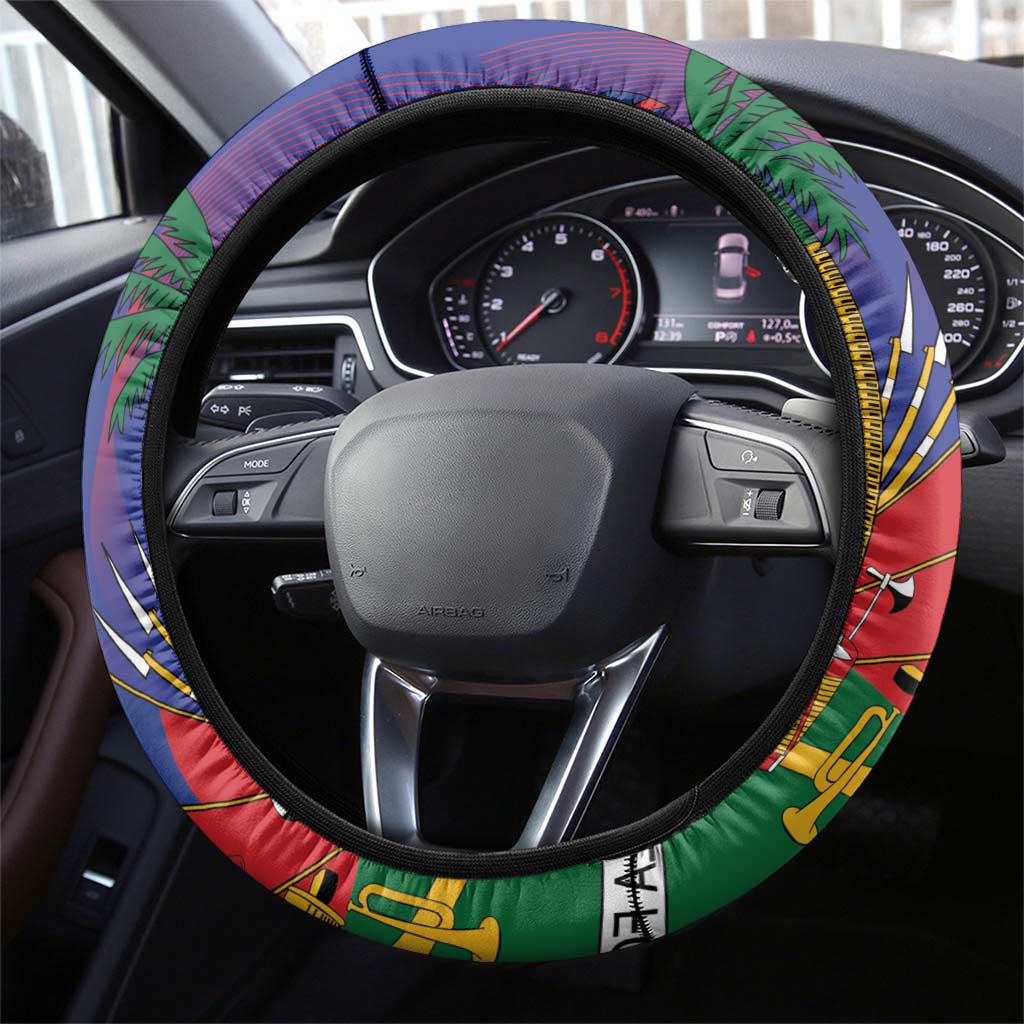 Haiti World Football 2026 Steering Wheel Cover Go Les Grenadiers - Wonder Print Shop