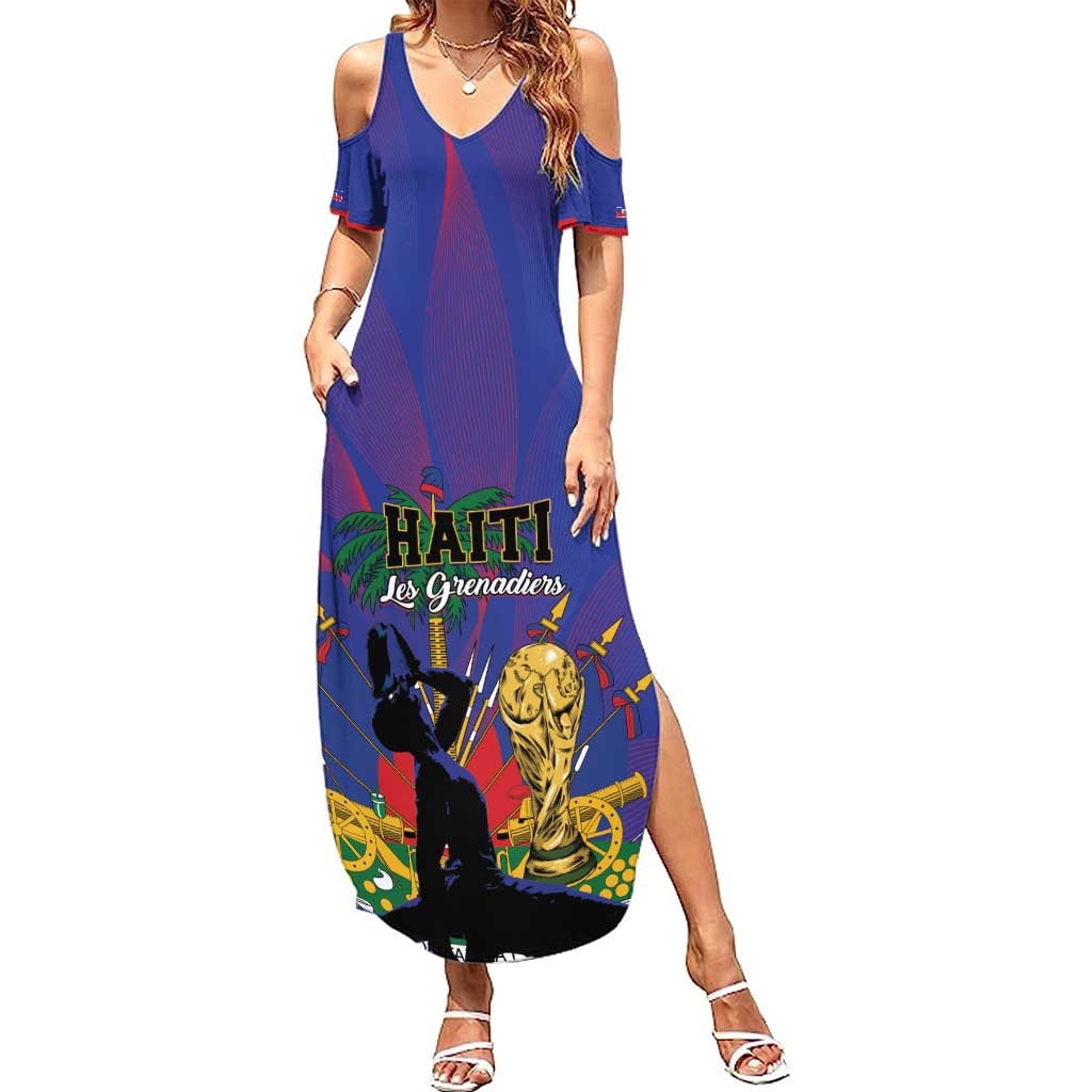 Custom Haiti World Football 2026 Summer Maxi Dress Go Les Grenadiers - Wonder Print Shop