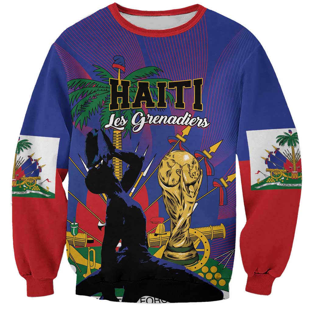 Custom Haiti World Football 2026 Sweatshirt Go Les Grenadiers - Wonder Print Shop