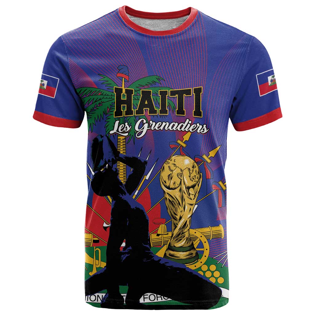 Custom Haiti World Football 2026 T Shirt Go Les Grenadiers - Wonder Print Shop