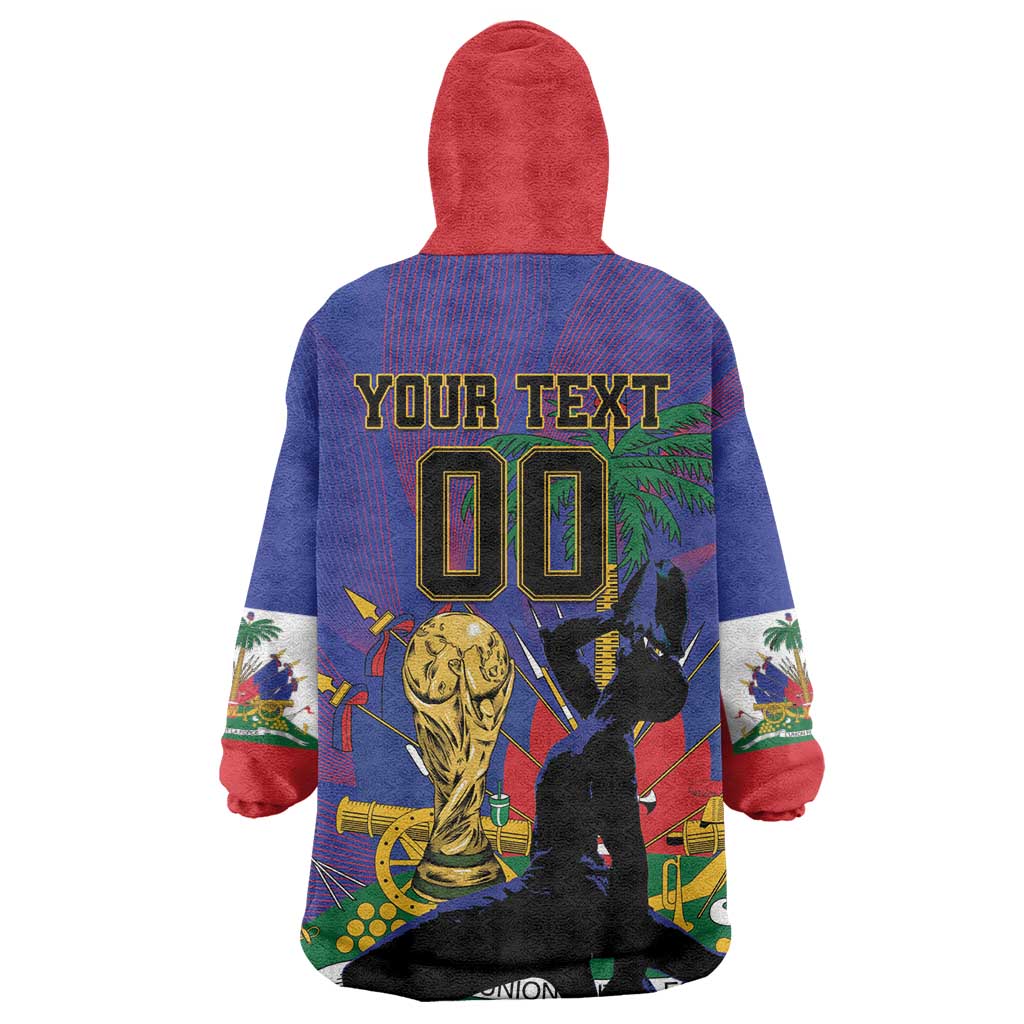 Custom Haiti World Football 2026 Wearable Blanket Hoodie Go Les Grenadiers - Wonder Print Shop