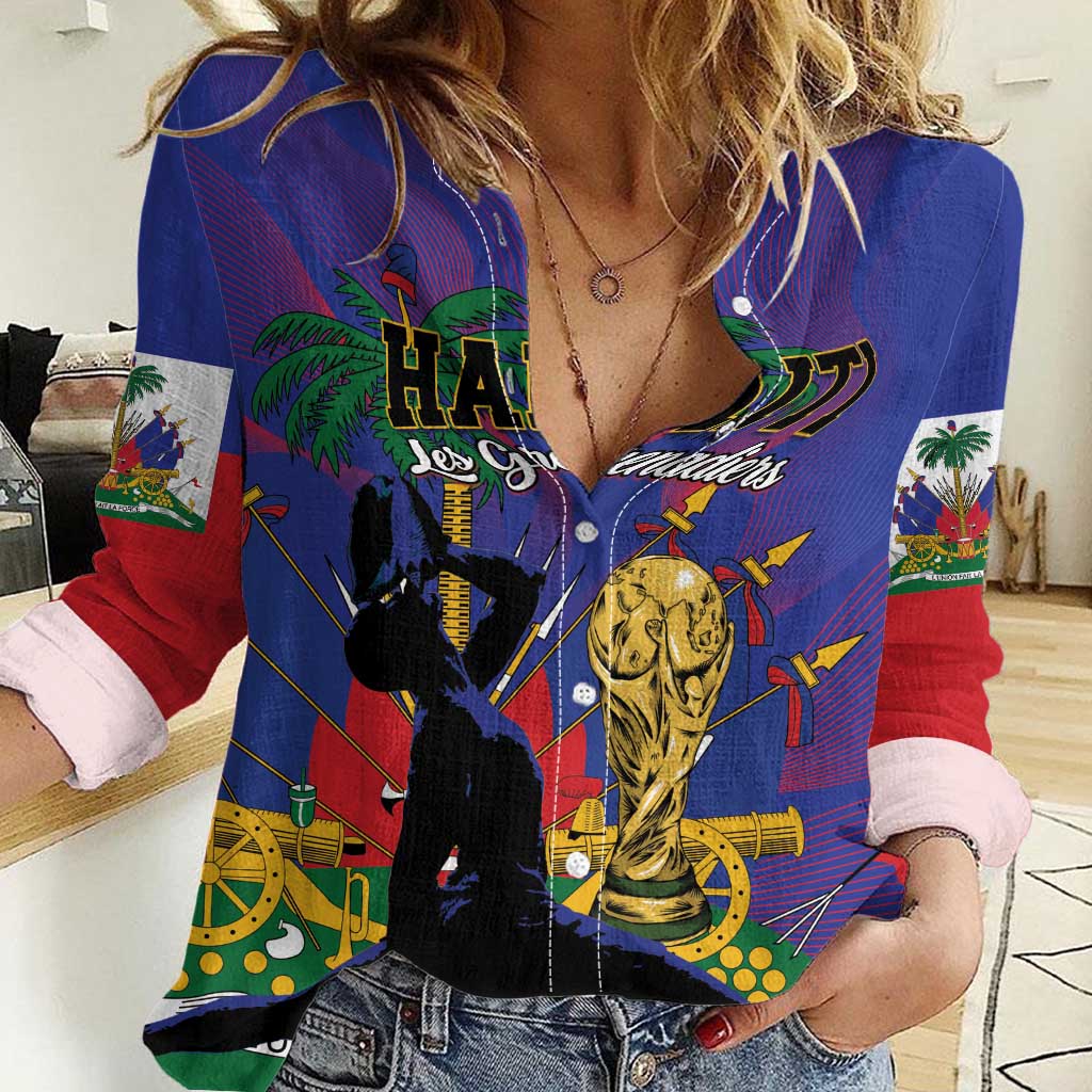 Custom Haiti World Football 2026 Women Casual Shirt Go Les Grenadiers - Wonder Print Shop