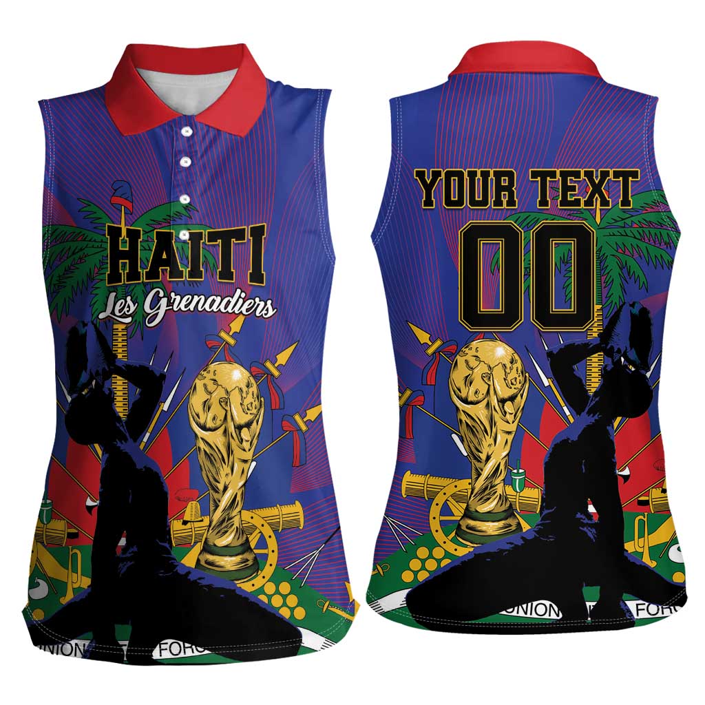 Custom Haiti World Football 2026 Women Sleeveless Polo Shirt Go Les Grenadiers - Wonder Print Shop