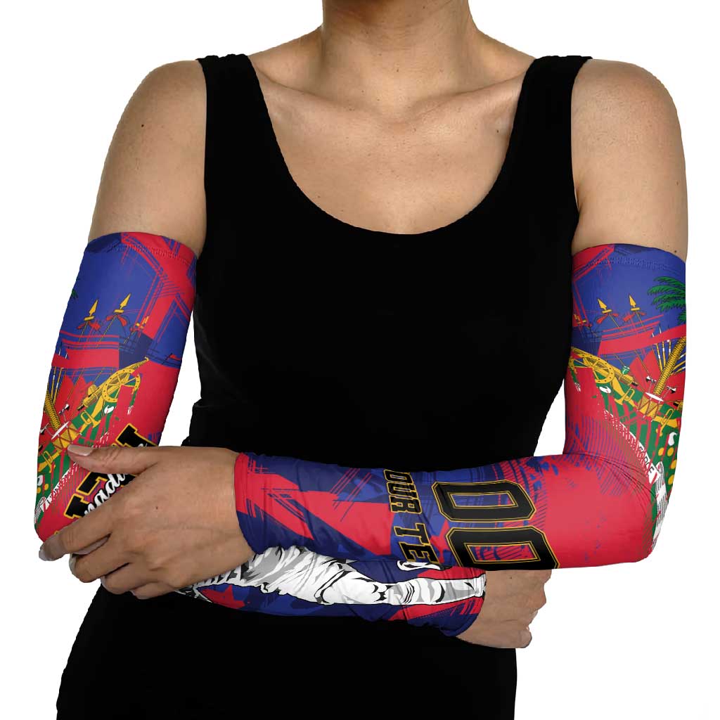 Custom Ekip Foutbol Ayiti 2026 Arm Sleeves Haiti Grenadye Alaso - Wonder Print Shop