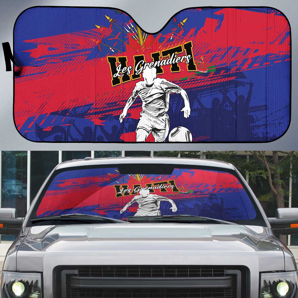Ekip Foutbol Ayiti 2026 Auto Sun Shade Haiti Grenadye Alaso - Wonder Print Shop