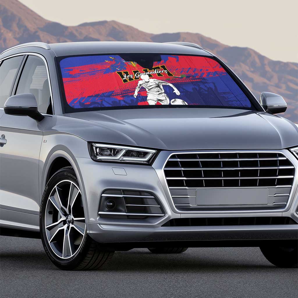 Ekip Foutbol Ayiti 2026 Auto Sun Shade Haiti Grenadye Alaso - Wonder Print Shop