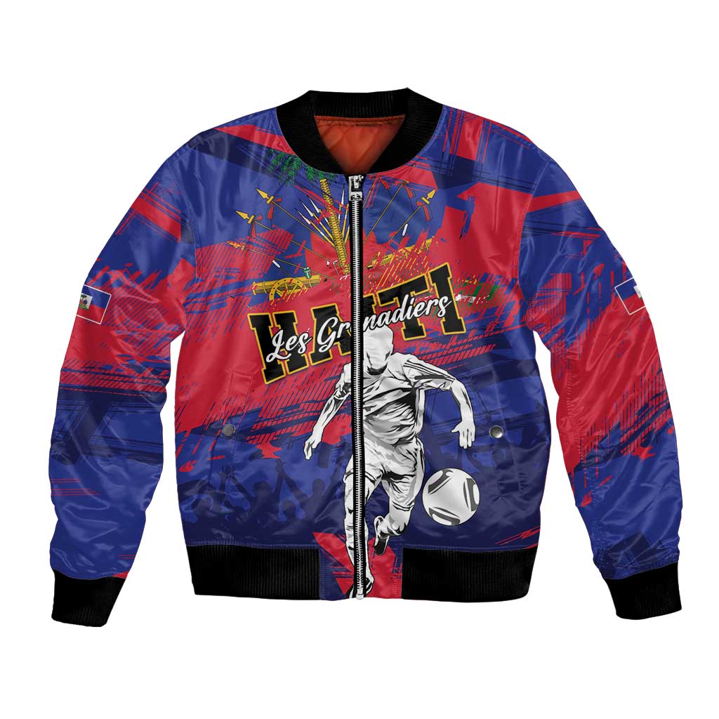 Custom Ekip Foutbol Ayiti 2026 Bomber Jacket Haiti Grenadye Alaso - Wonder Print Shop