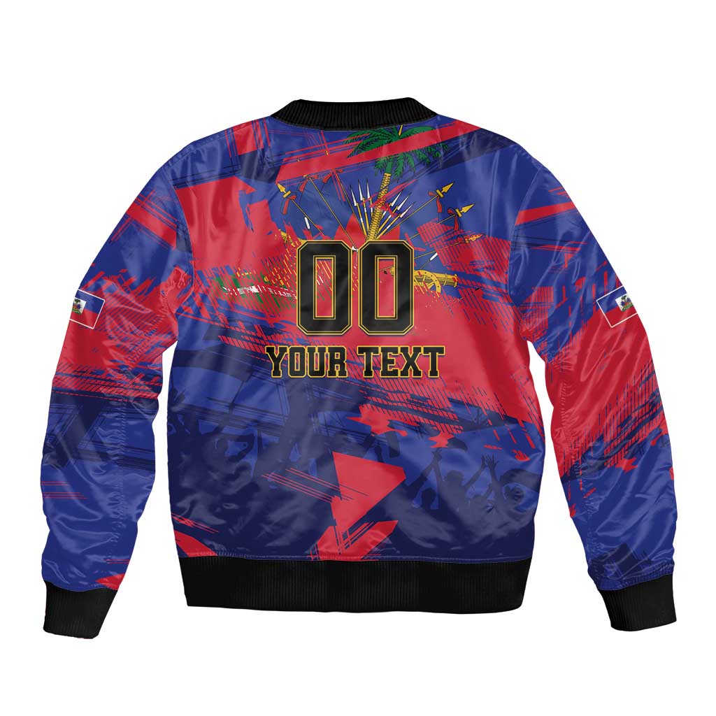 Custom Ekip Foutbol Ayiti 2026 Bomber Jacket Haiti Grenadye Alaso - Wonder Print Shop