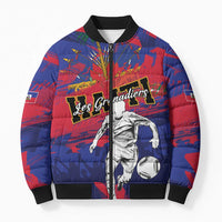 Custom Ekip Foutbol Ayiti 2026 Bomber Puffer Jacket Haiti Grenadye Alaso - Wonder Print Shop