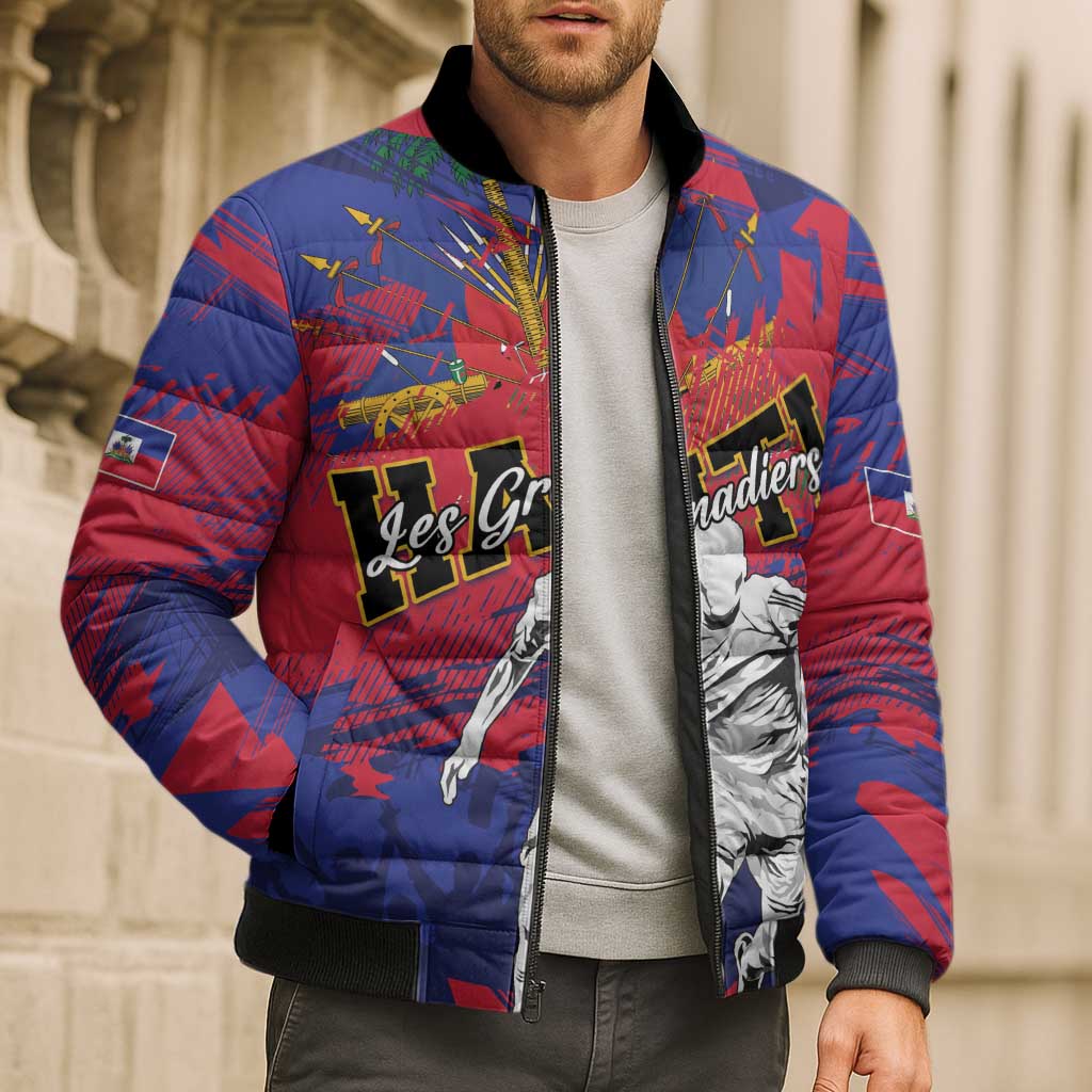 Custom Ekip Foutbol Ayiti 2026 Bomber Puffer Jacket Haiti Grenadye Alaso - Wonder Print Shop
