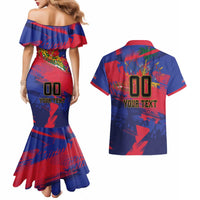 Custom Ekip Foutbol Ayiti 2026 Couples Matching Mermaid Dress and Hawaiian Shirt Haiti Grenadye Alaso - Wonder Print Shop