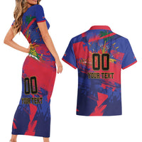 Custom Ekip Foutbol Ayiti 2026 Couples Matching Short Sleeve Bodycon Dress and Hawaiian Shirt Haiti Grenadye Alaso - Wonder Print Shop