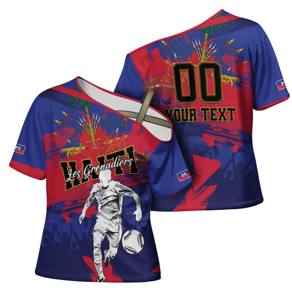 Custom Ekip Foutbol Ayiti 2026 Cross Shoulder Shirt Haiti Grenadye Alaso - Wonder Print Shop