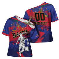 Custom Ekip Foutbol Ayiti 2026 Cross Shoulder Shirt Haiti Grenadye Alaso - Wonder Print Shop