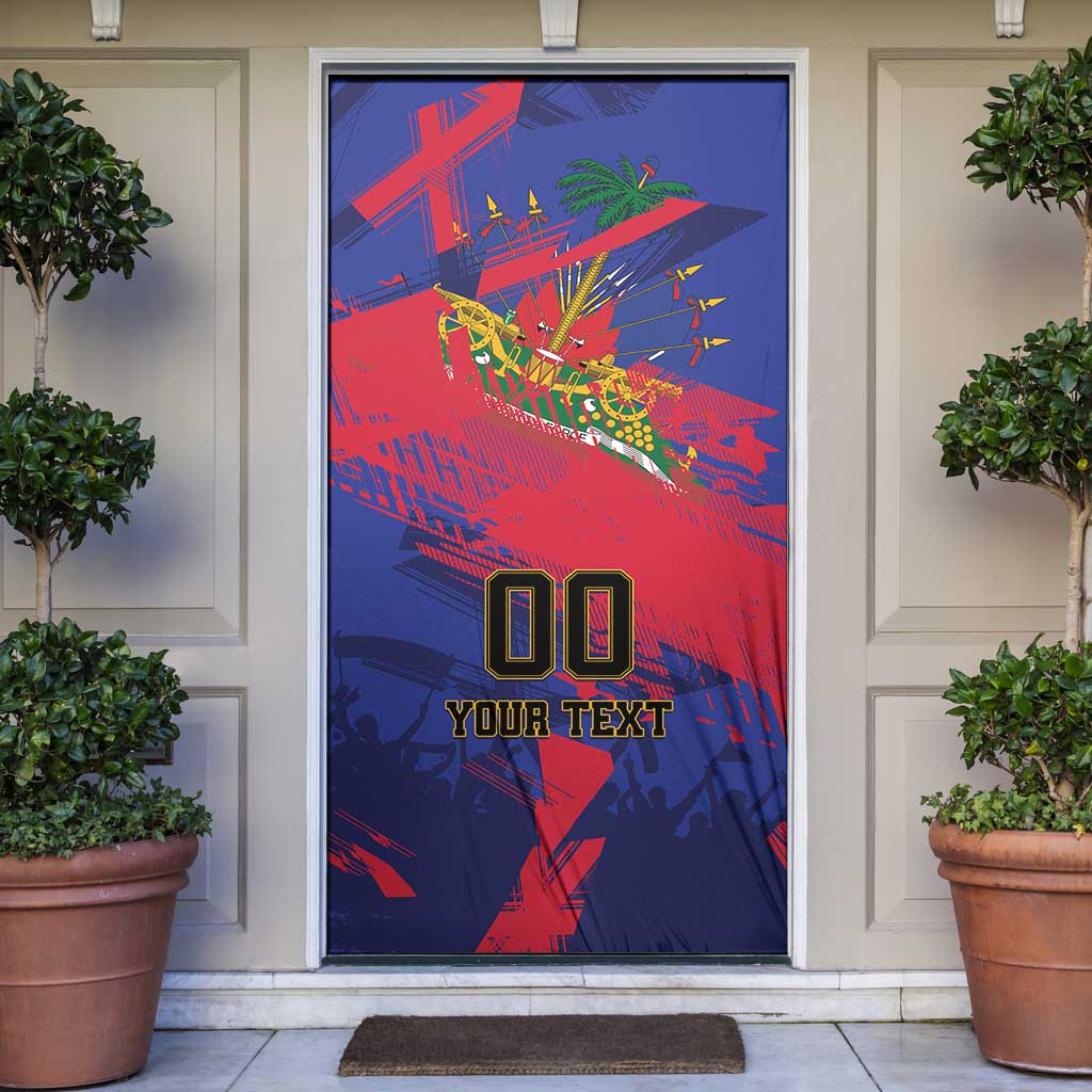 Custom Ekip Foutbol Ayiti 2026 Door Cover Haiti Grenadye Alaso - Wonder Print Shop