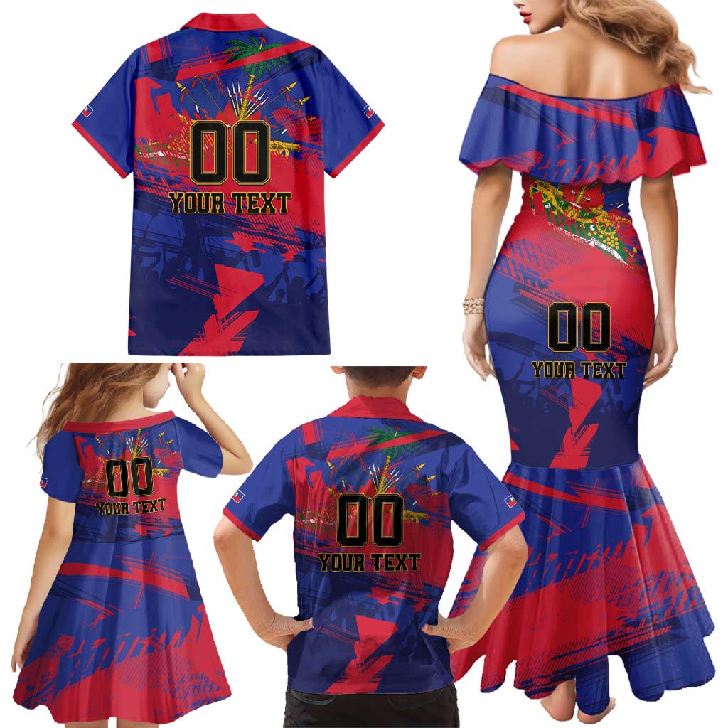 Custom Ekip Foutbol Ayiti 2026 Family Matching Mermaid Dress and Hawaiian Shirt Haiti Grenadye Alaso - Wonder Print Shop