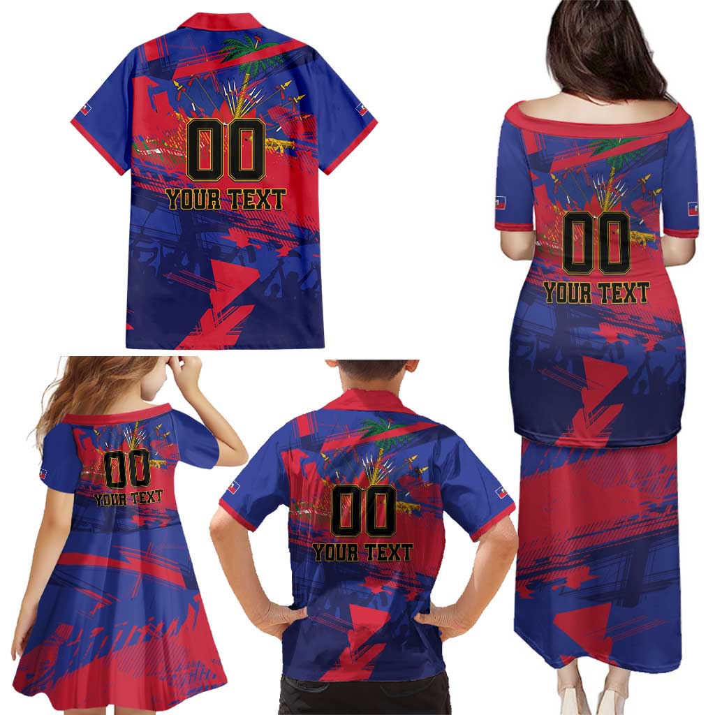 Custom Ekip Foutbol Ayiti 2026 Family Matching Puletasi and Hawaiian Shirt Haiti Grenadye Alaso - Wonder Print Shop