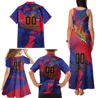 Custom Ekip Foutbol Ayiti 2026 Family Matching Tank Maxi Dress and Hawaiian Shirt Haiti Grenadye Alaso - Wonder Print Shop