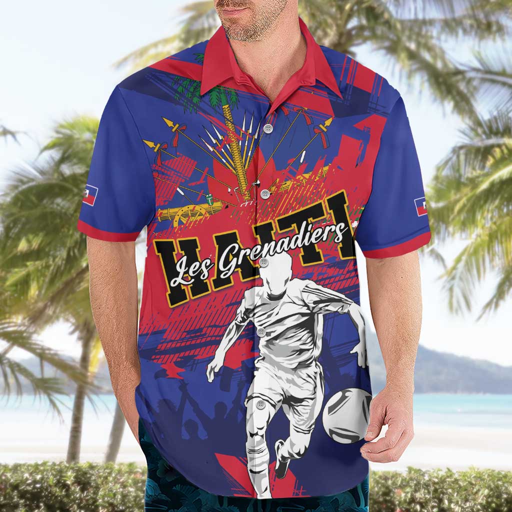 Custom Ekip Foutbol Ayiti 2026 Hawaiian Shirt Haiti Grenadye Alaso - Wonder Print Shop