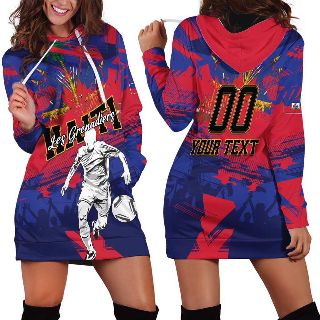 Custom Ekip Foutbol Ayiti 2026 Hoodie Dress Haiti Grenadye Alaso - Wonder Print Shop